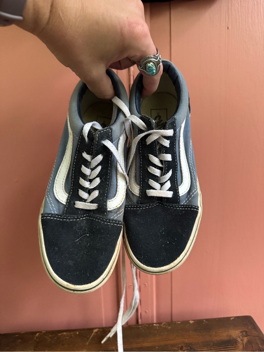 Vans Old Skool Boy’s Sneakers - Navy, Light Blue & White